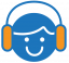 person smiling with headphones